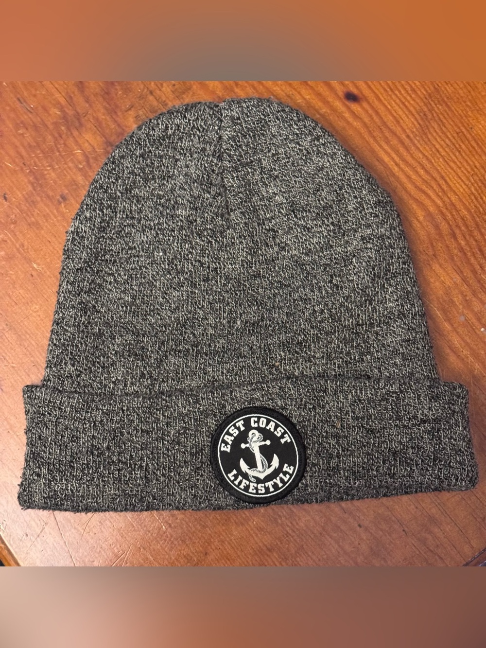 East Coast Lifestyle Grey Knit Beanie – Anchor Logo – Unisex